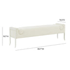 Ines 67 Cream Boucle Bench