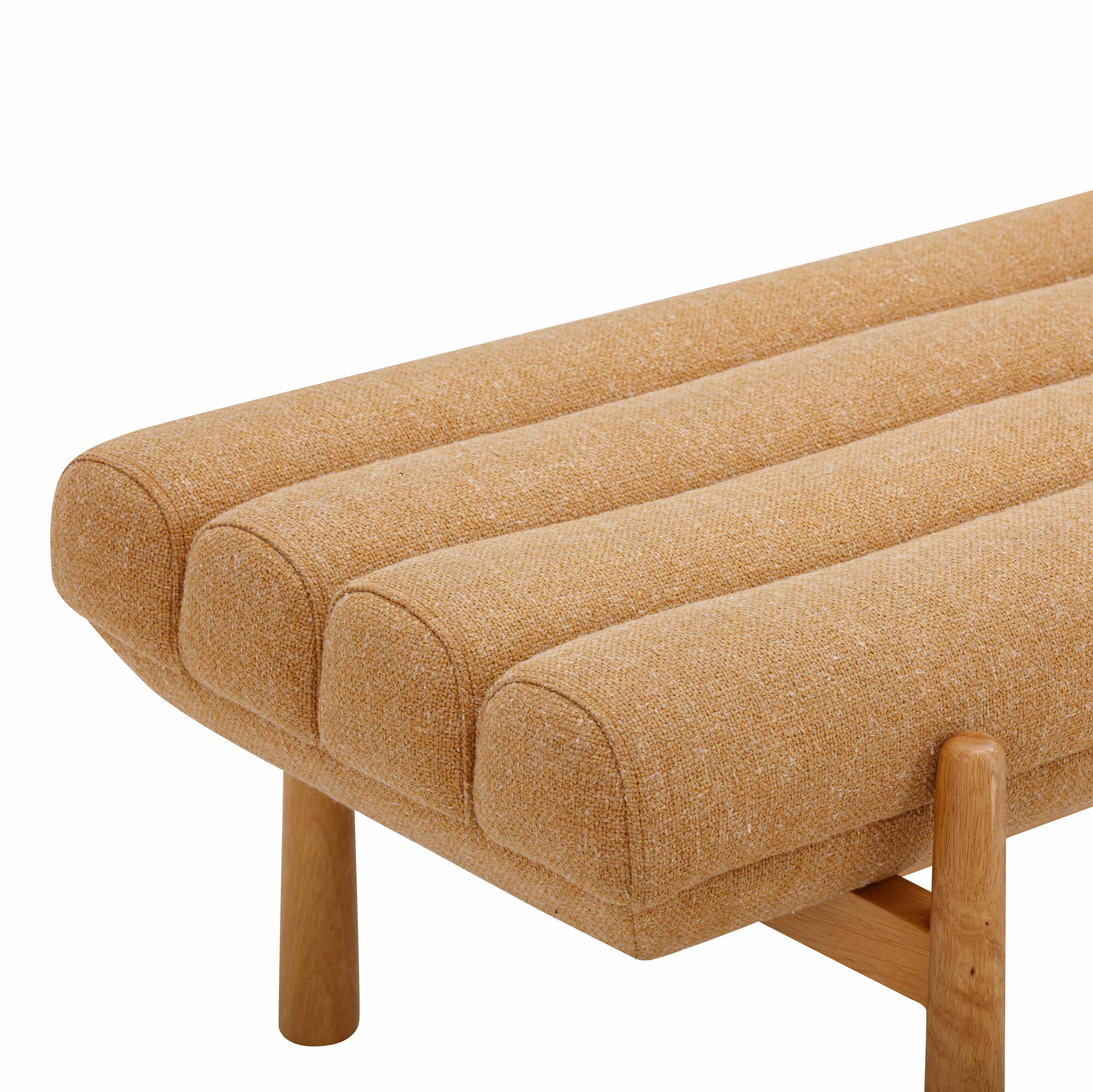 Julianna 56 Sunflower Yellow Heavy Linen Bench