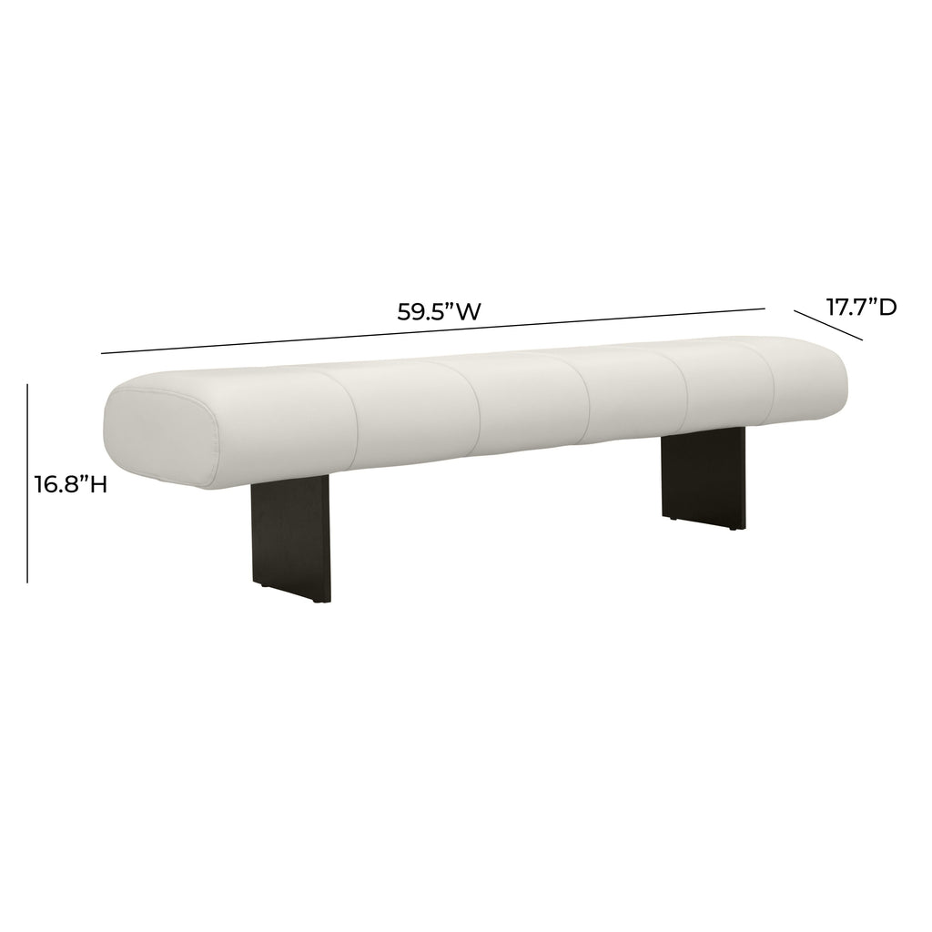 Karol 59.5 Cream Performance Vegan Leather Bench