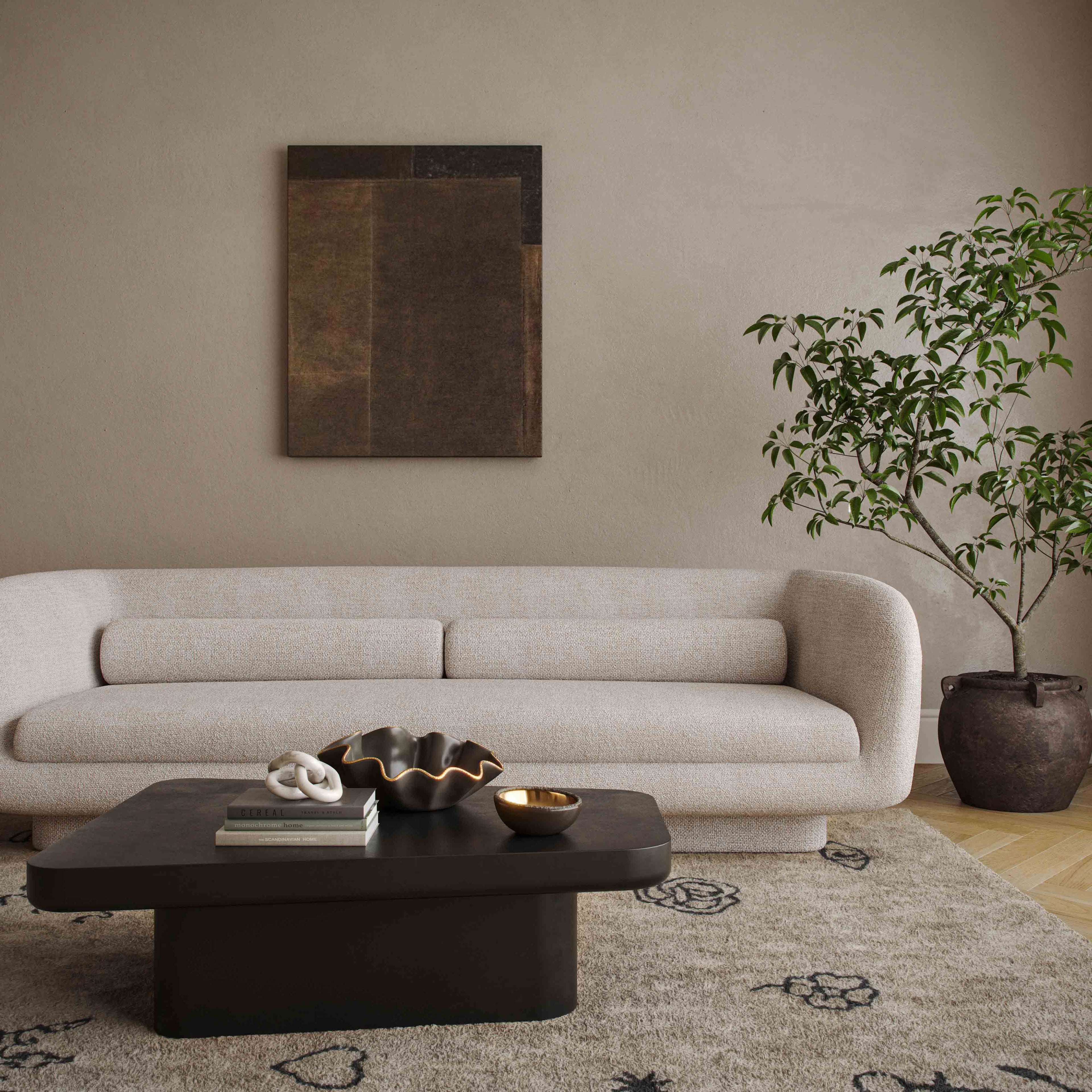Simone 96 Cream Boucle Sofa