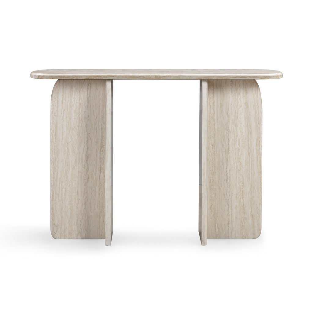 Clementine 48 Faux Travertine Console Table