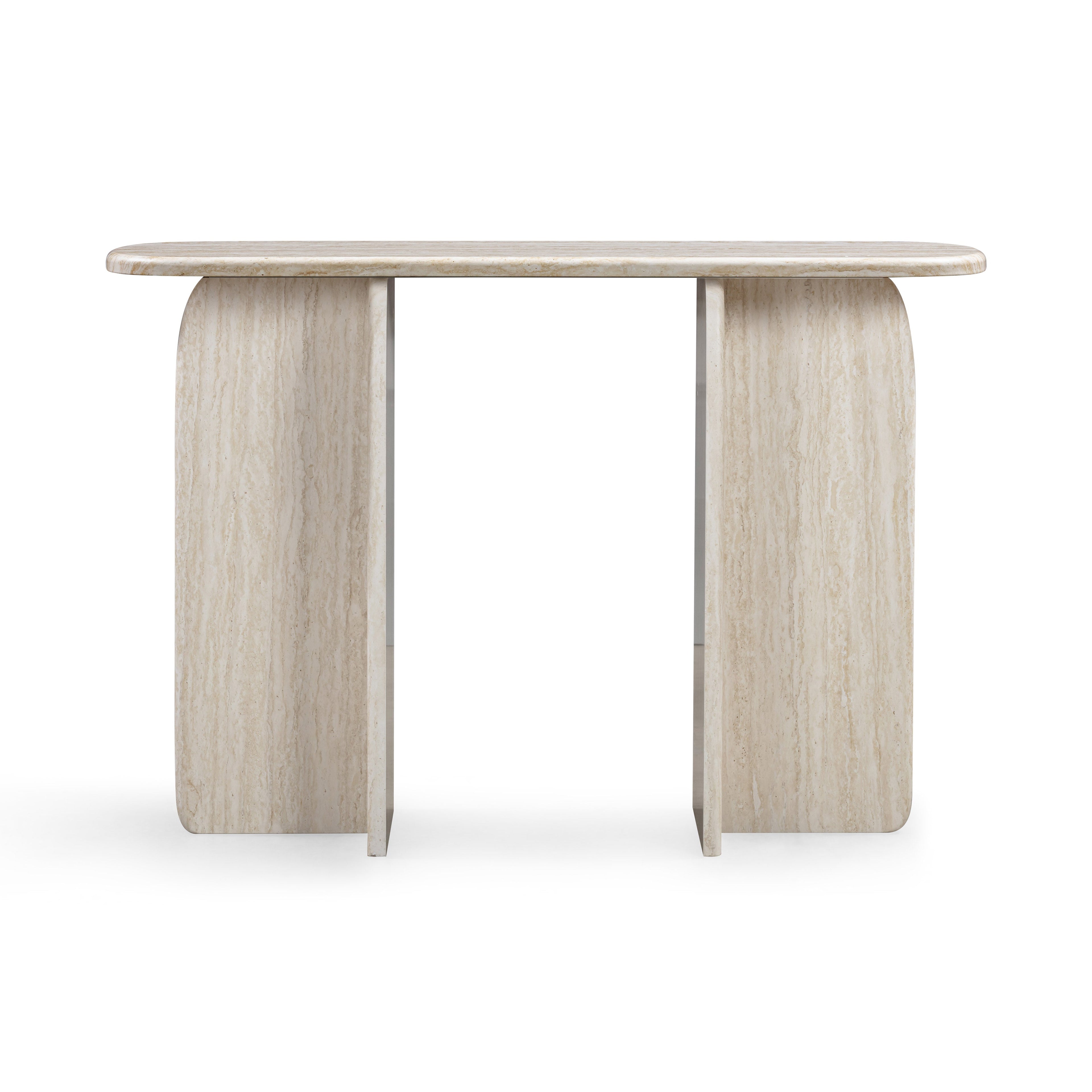 Clementine 48 Faux Travertine Console Table