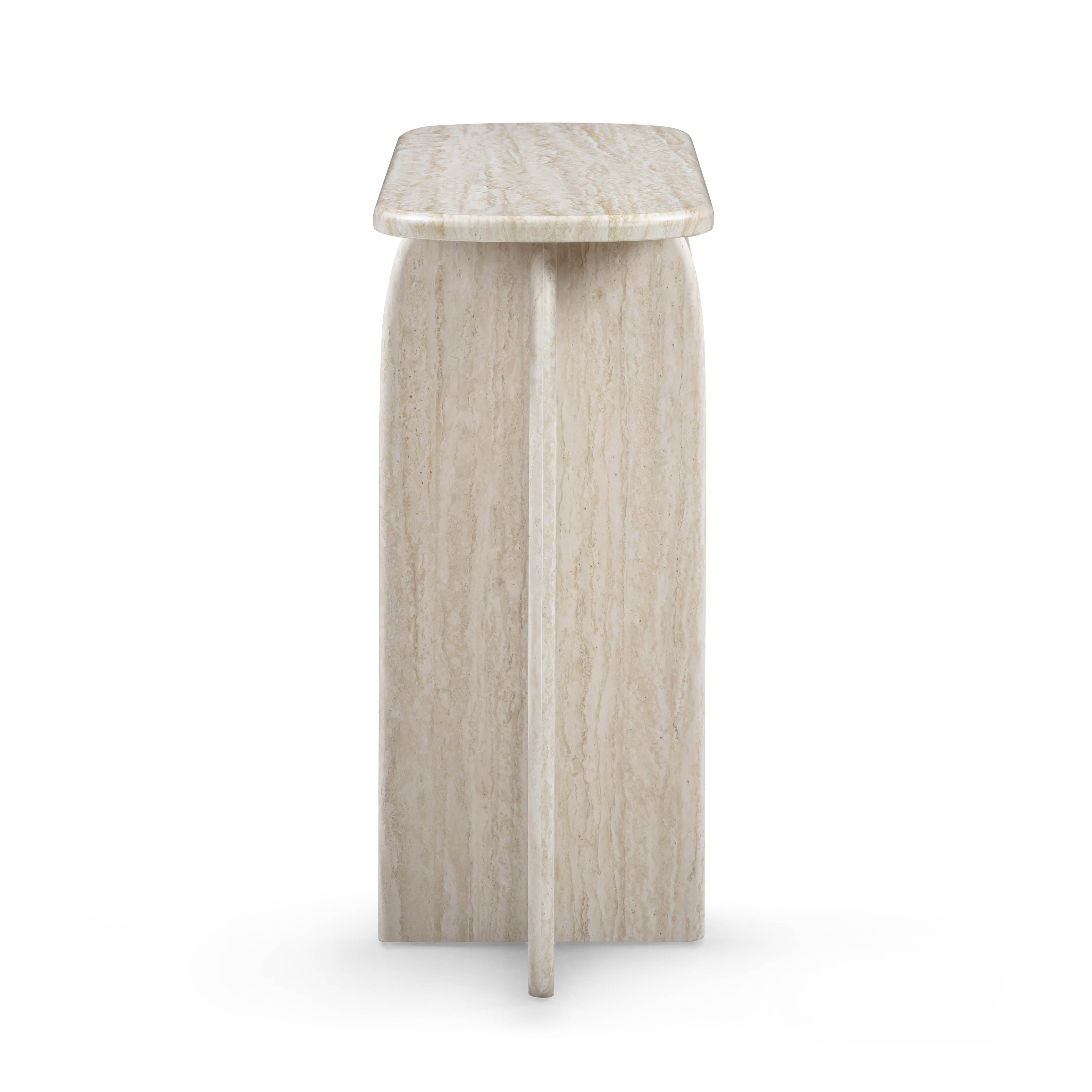Clementine 48 Faux Travertine Console Table