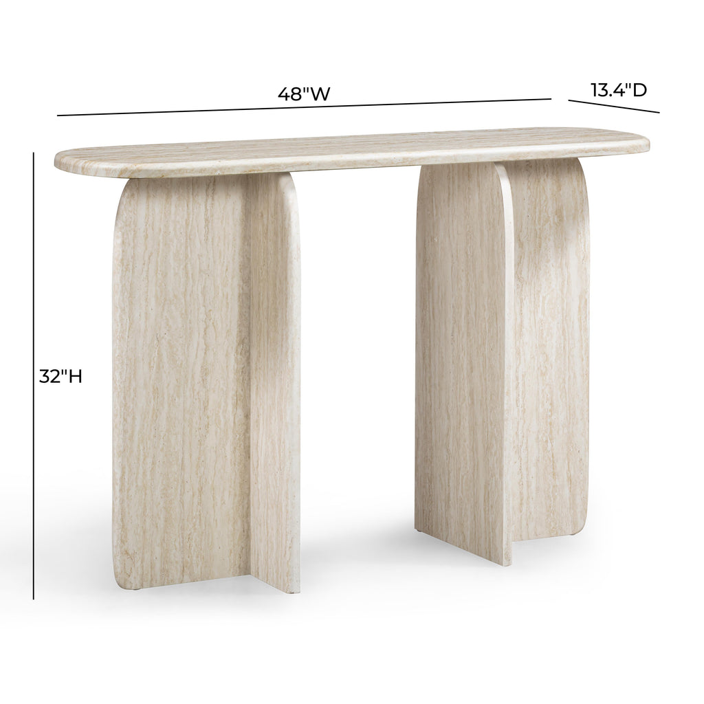 Clementine 48 Faux Travertine Console Table