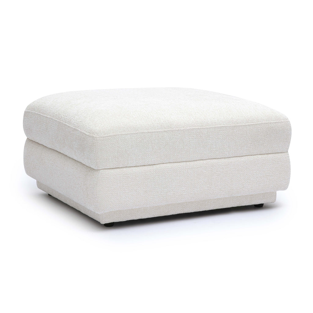 Perry Cream Chenille Modular Ottoman
