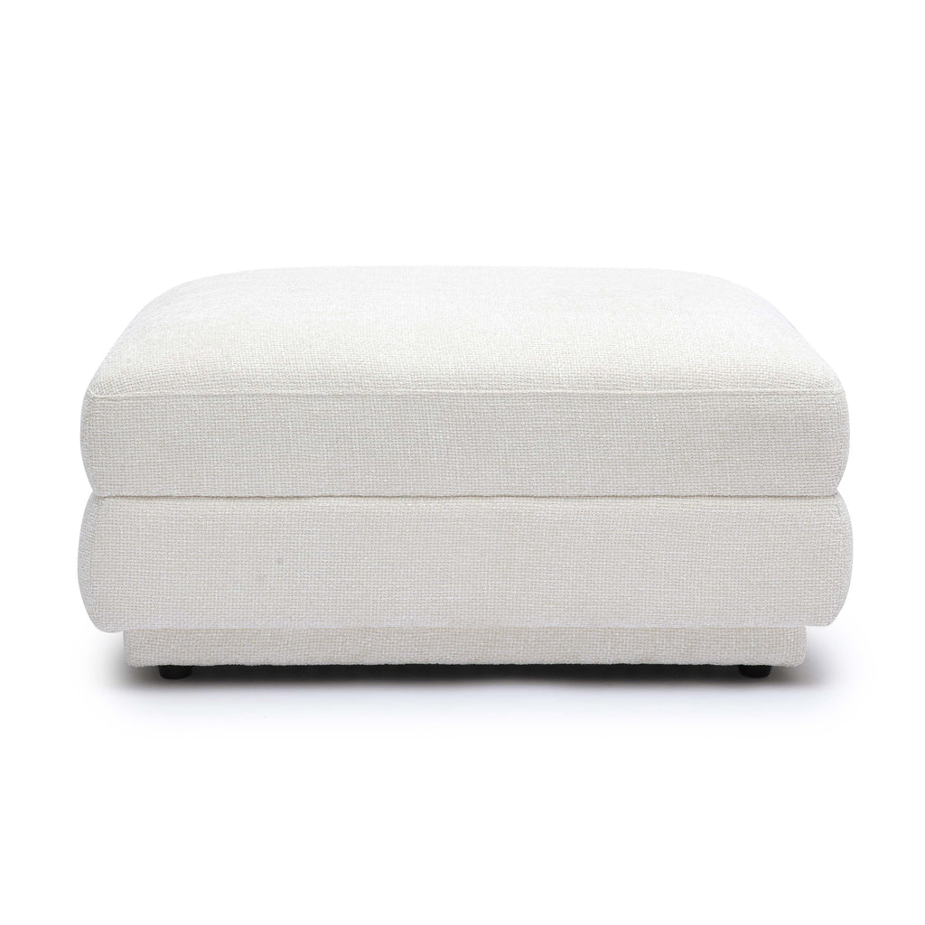 Perry Cream Chenille Modular Ottoman