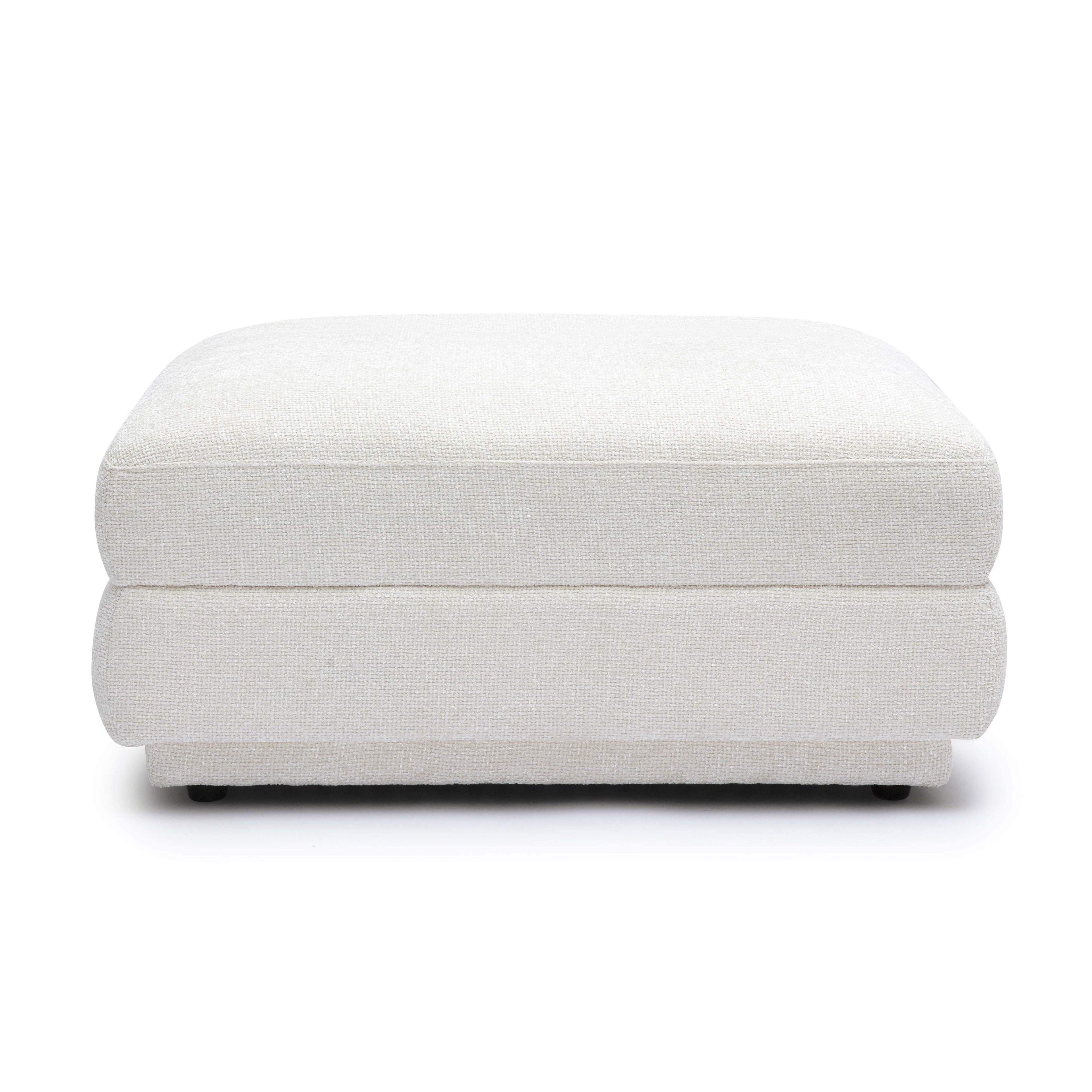 Perry Cream Chenille Modular Ottoman