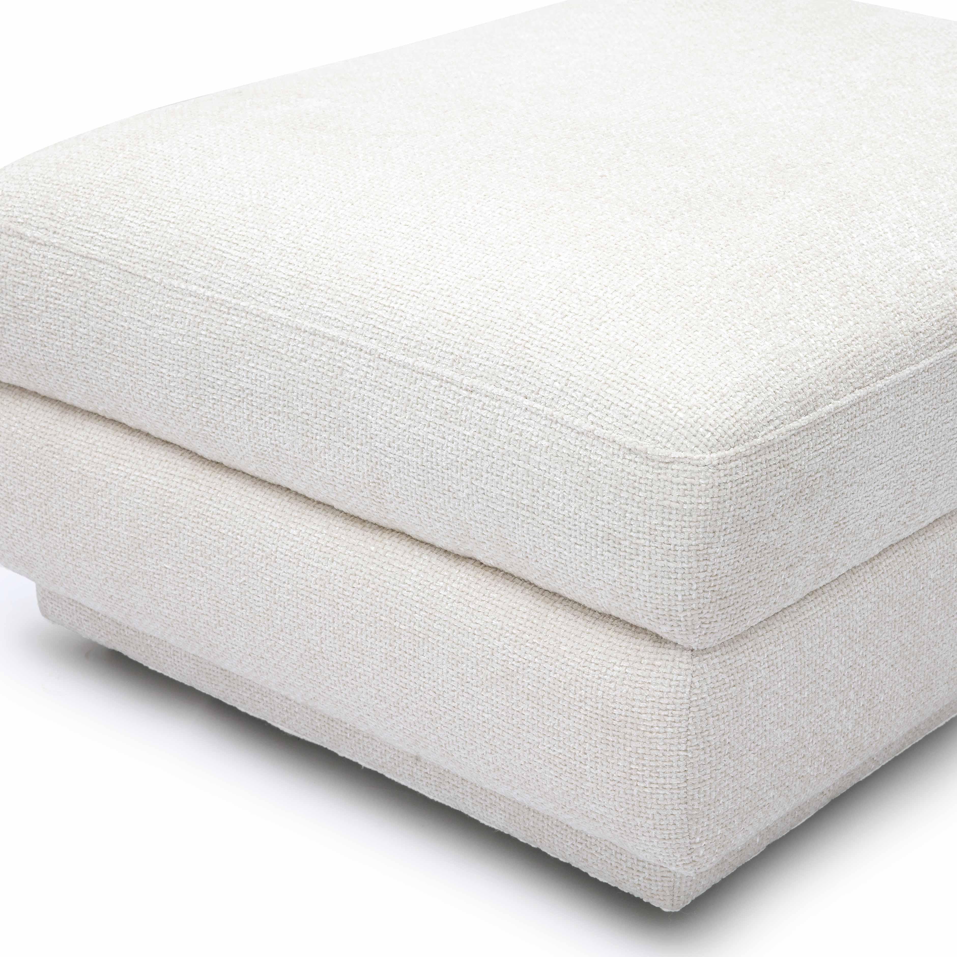 Perry Cream Chenille Modular Ottoman