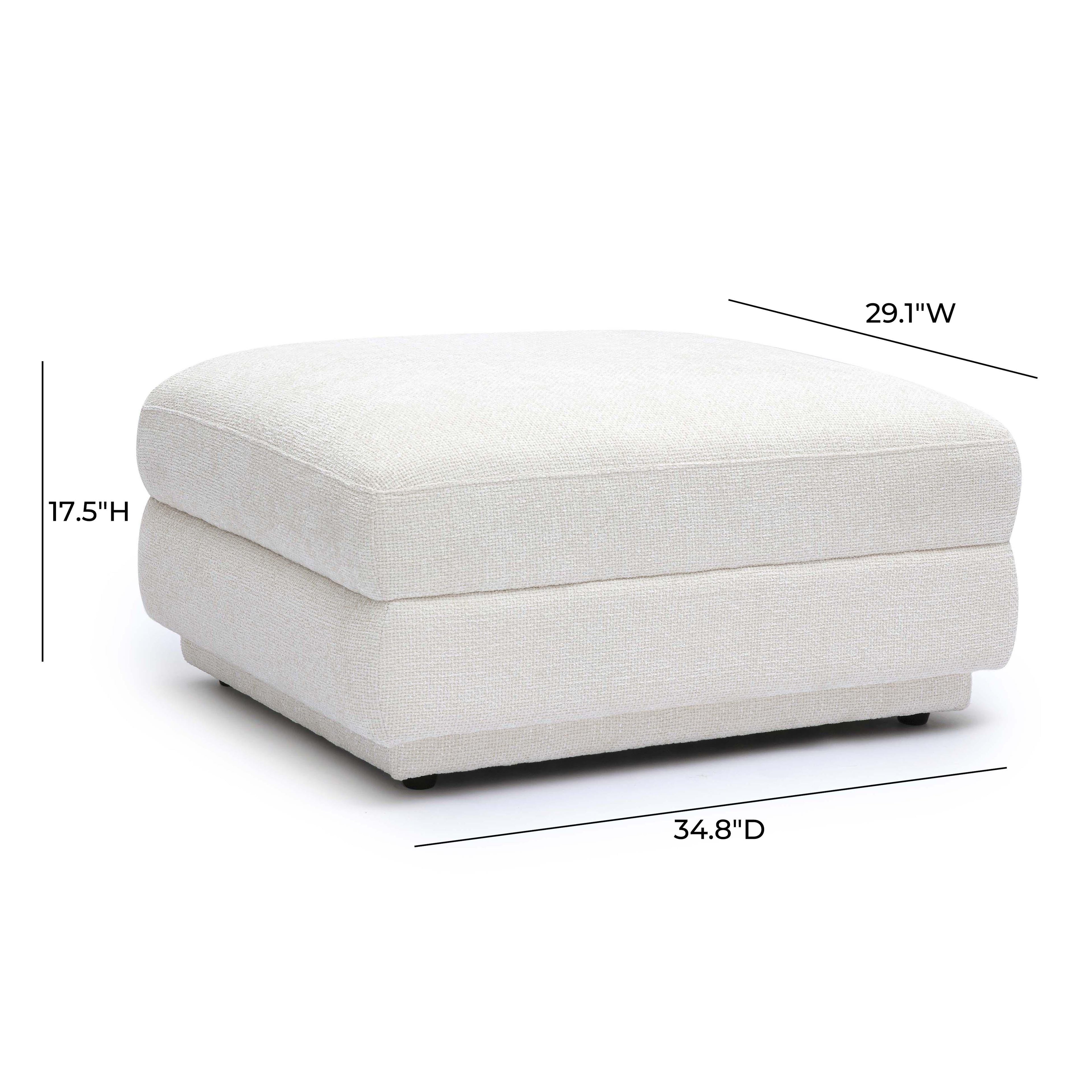 Perry Cream Chenille Modular Ottoman