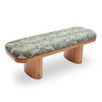 Ollie 48 Olive Green Leopard Jacquard Bench