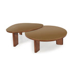 Oani 36 Walnut and Glass Round Coffee Table