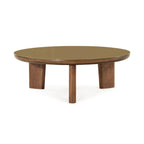 Oani 36 Walnut and Glass Round Coffee Table