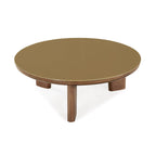 Oani 36 Walnut and Glass Round Coffee Table