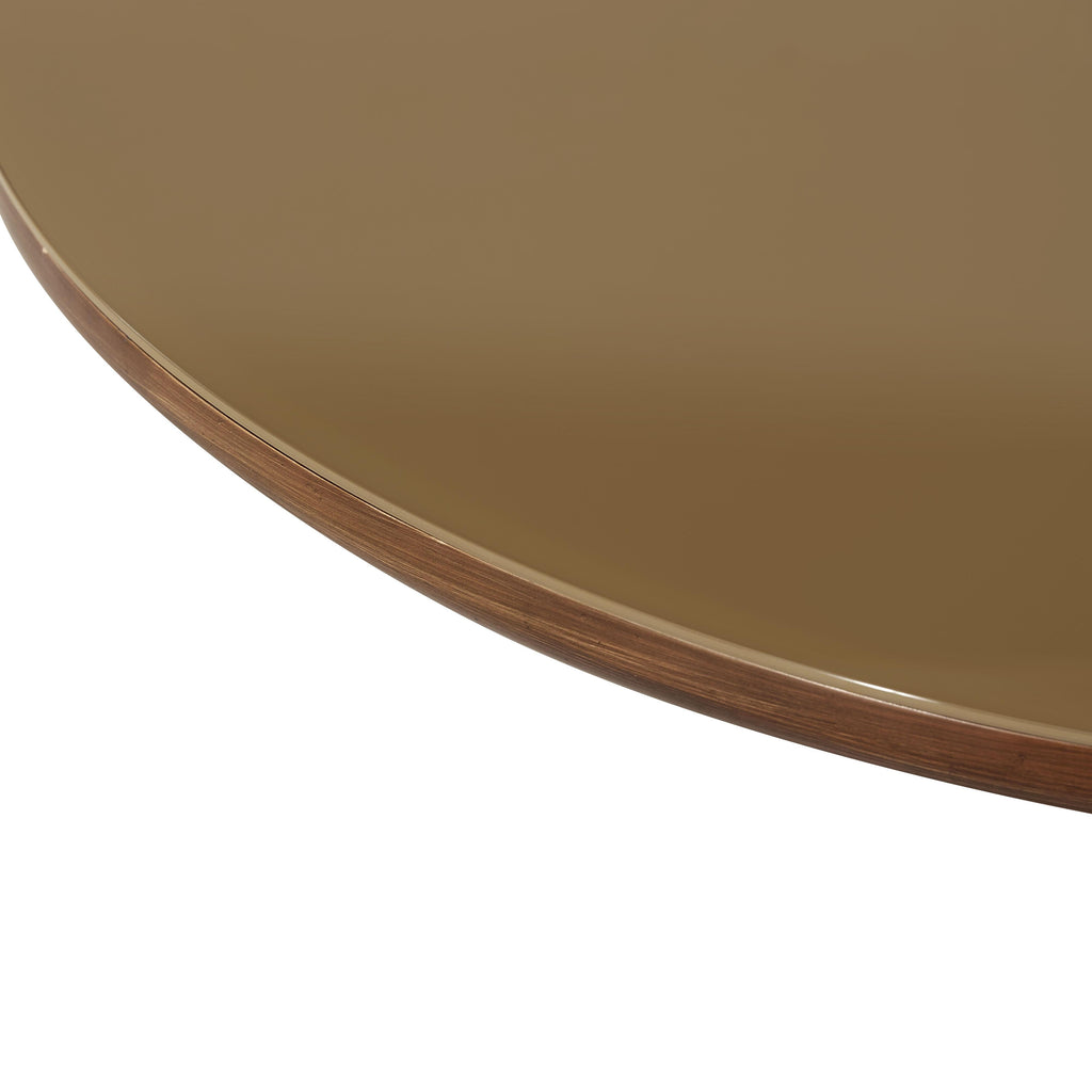 Oani 36 Walnut and Glass Round Coffee Table