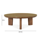 Oani 36 Walnut and Glass Round Coffee Table