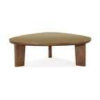 Oani 46 Walnut and Glass Triangular Coffee Table