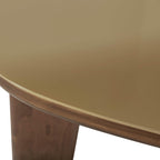 Oani 46 Walnut and Glass Triangular Coffee Table