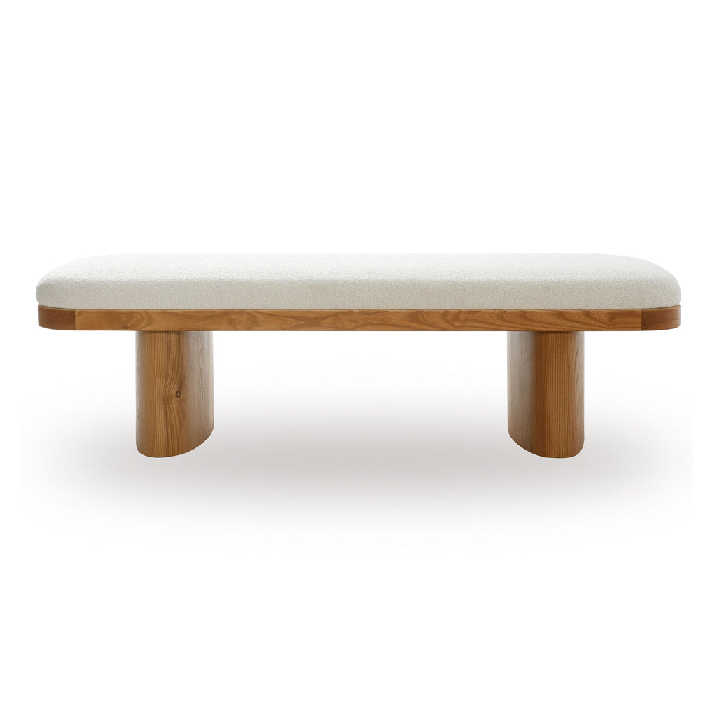 Ollie 56.5 White Performance Boucle Large Bench