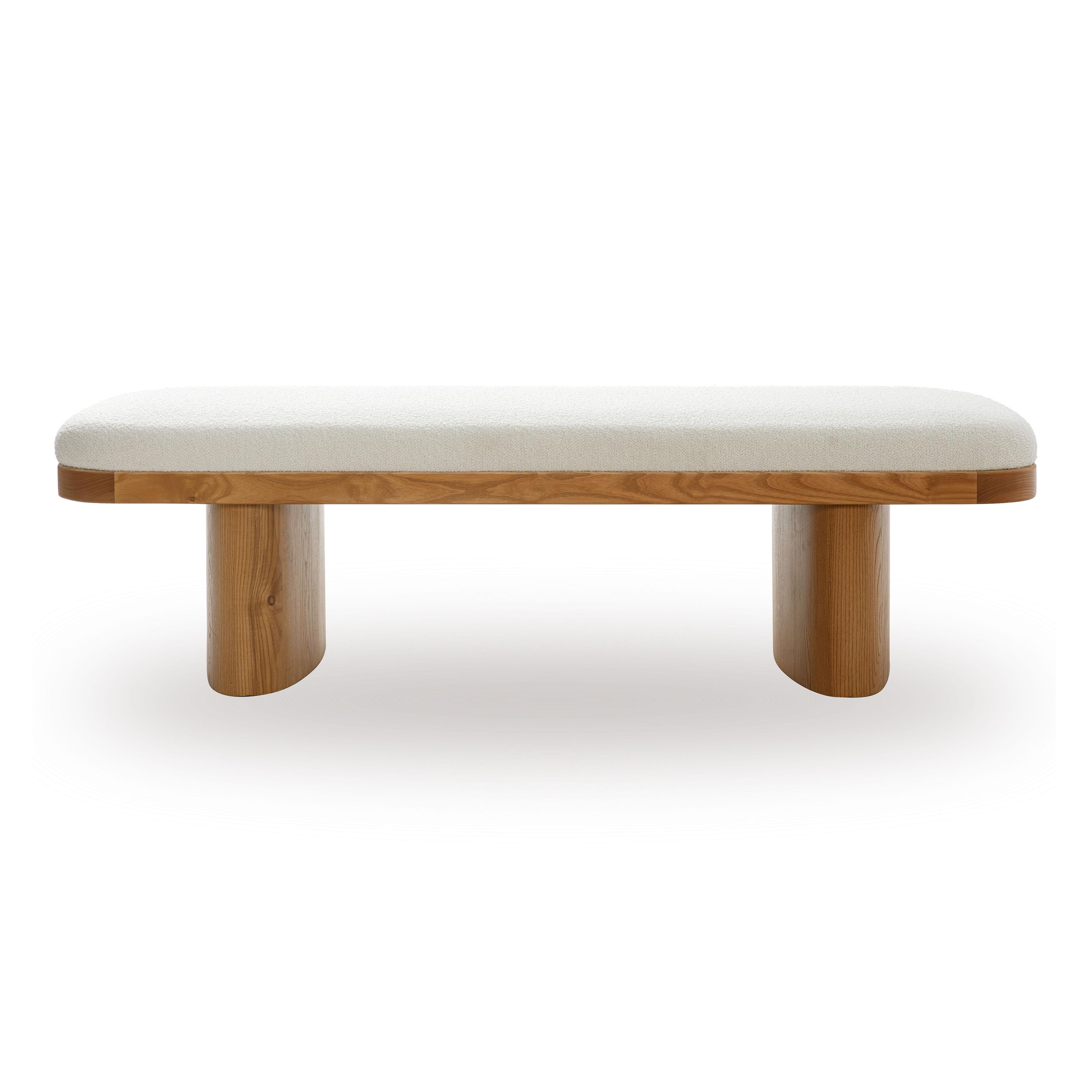 Ollie 56.5 White Performance Boucle Large Bench