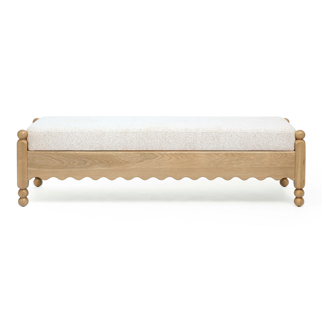 Thelma 56 Cream Performance Basketweave Bench