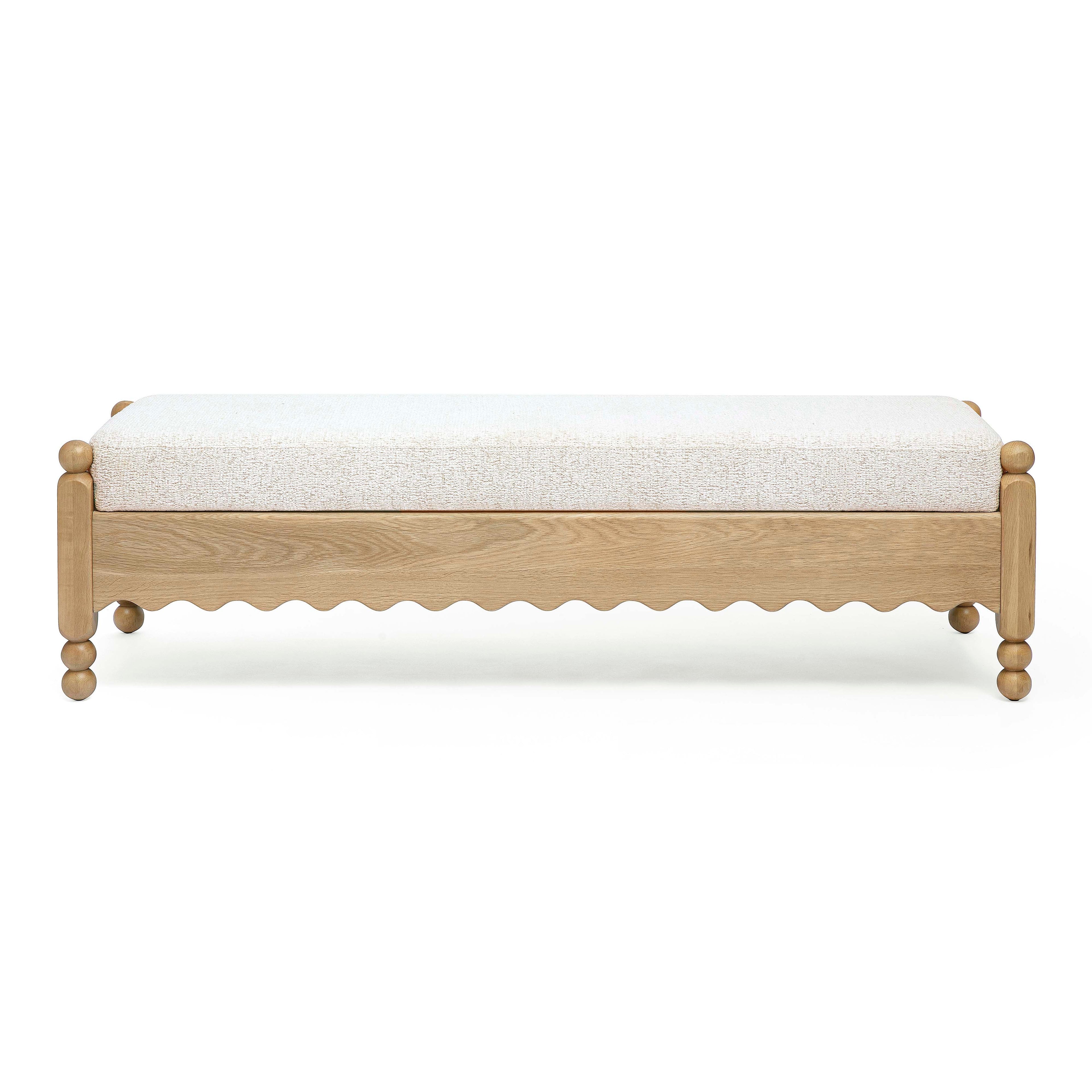 Thelma 56 Cream Performance Basketweave Bench