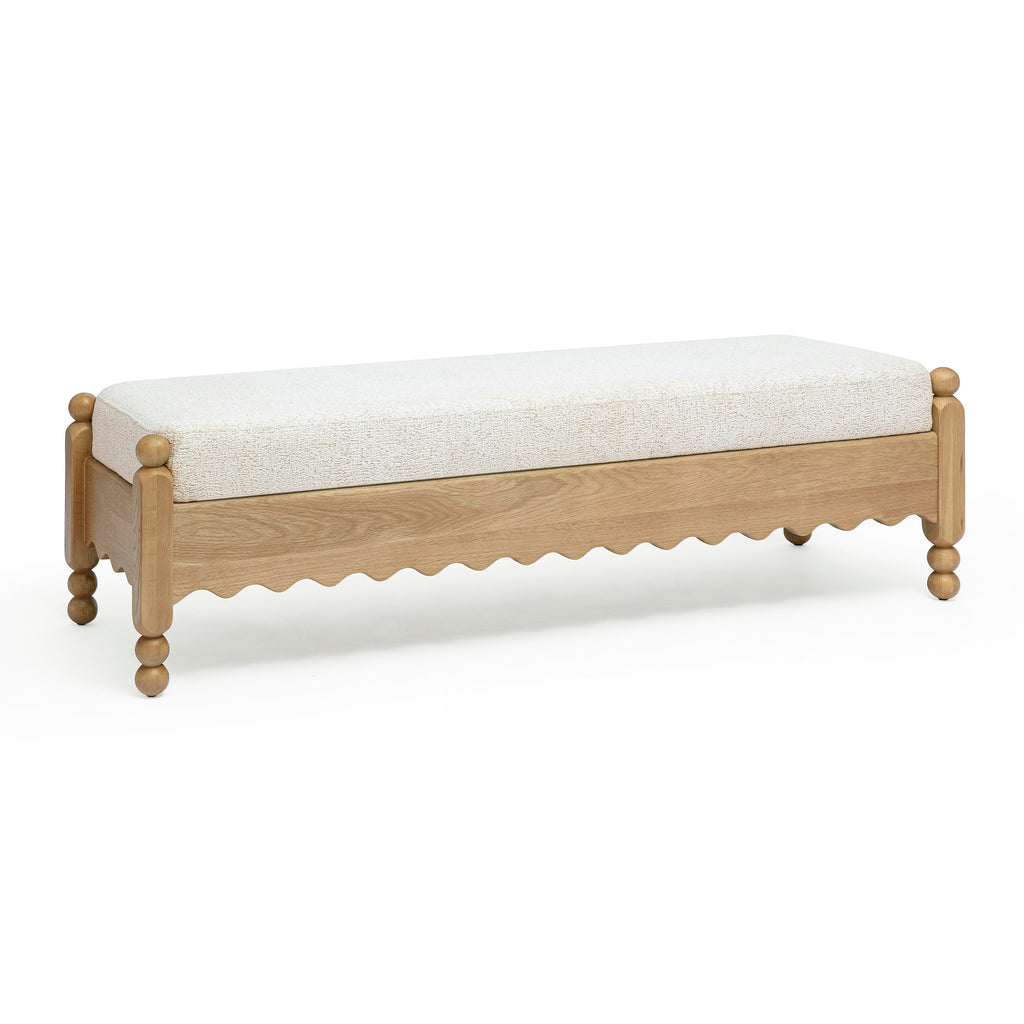 Thelma 56 Cream Performance Basketweave Bench