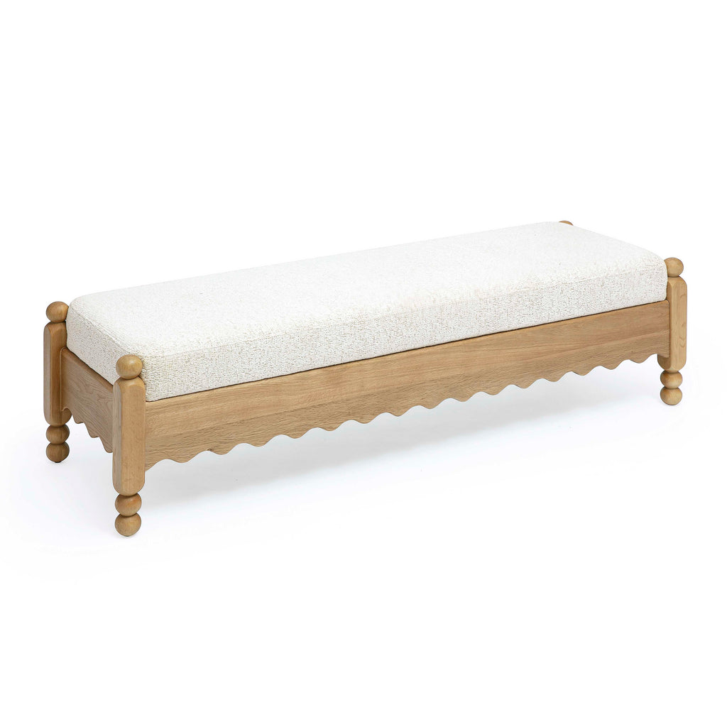 Thelma 56 Cream Performance Basketweave Bench