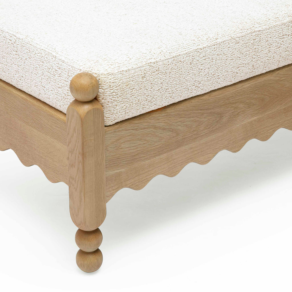 Thelma 56 Cream Performance Basketweave Bench