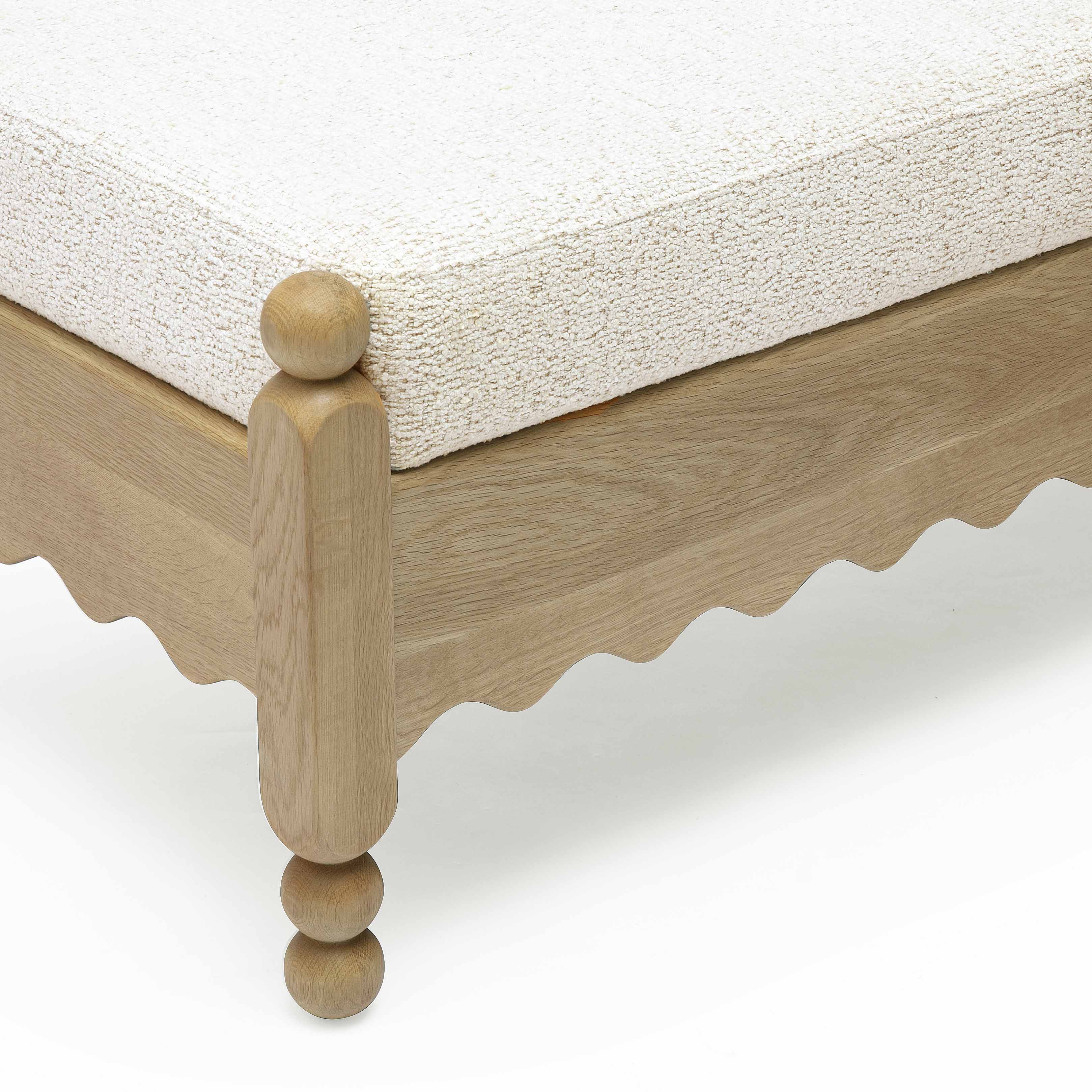 Thelma 56 Cream Performance Basketweave Bench