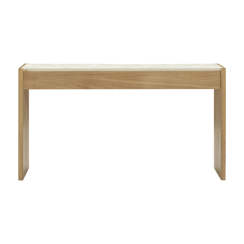Paige 56 Natural Oak 2-Drawer Console Desk