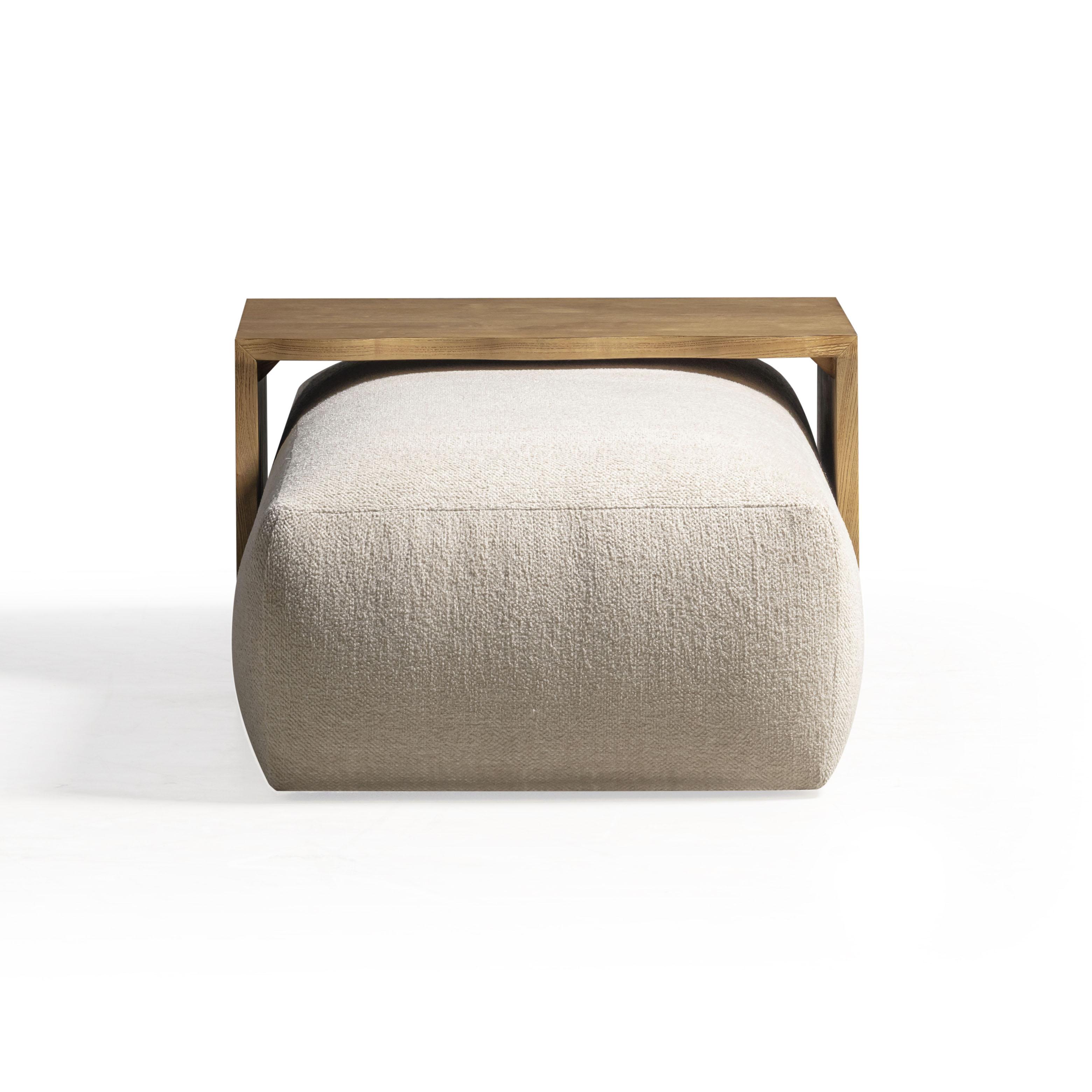 Spencer Performance Basketweave Ottoman with Bridge Table