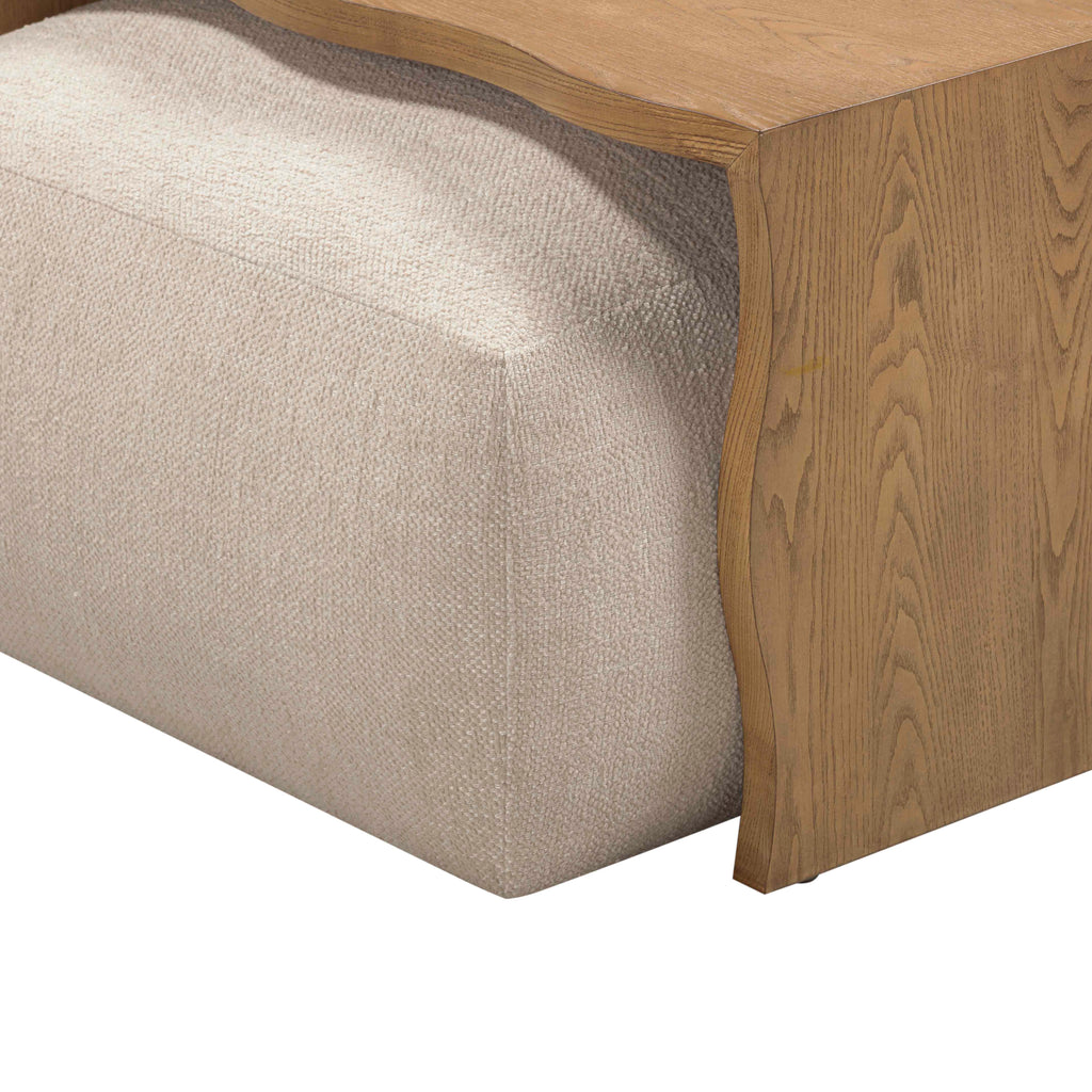Spencer Performance Basketweave Ottoman with Bridge Table