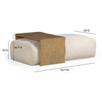 Spencer Performance Basketweave Ottoman with Bridge Table