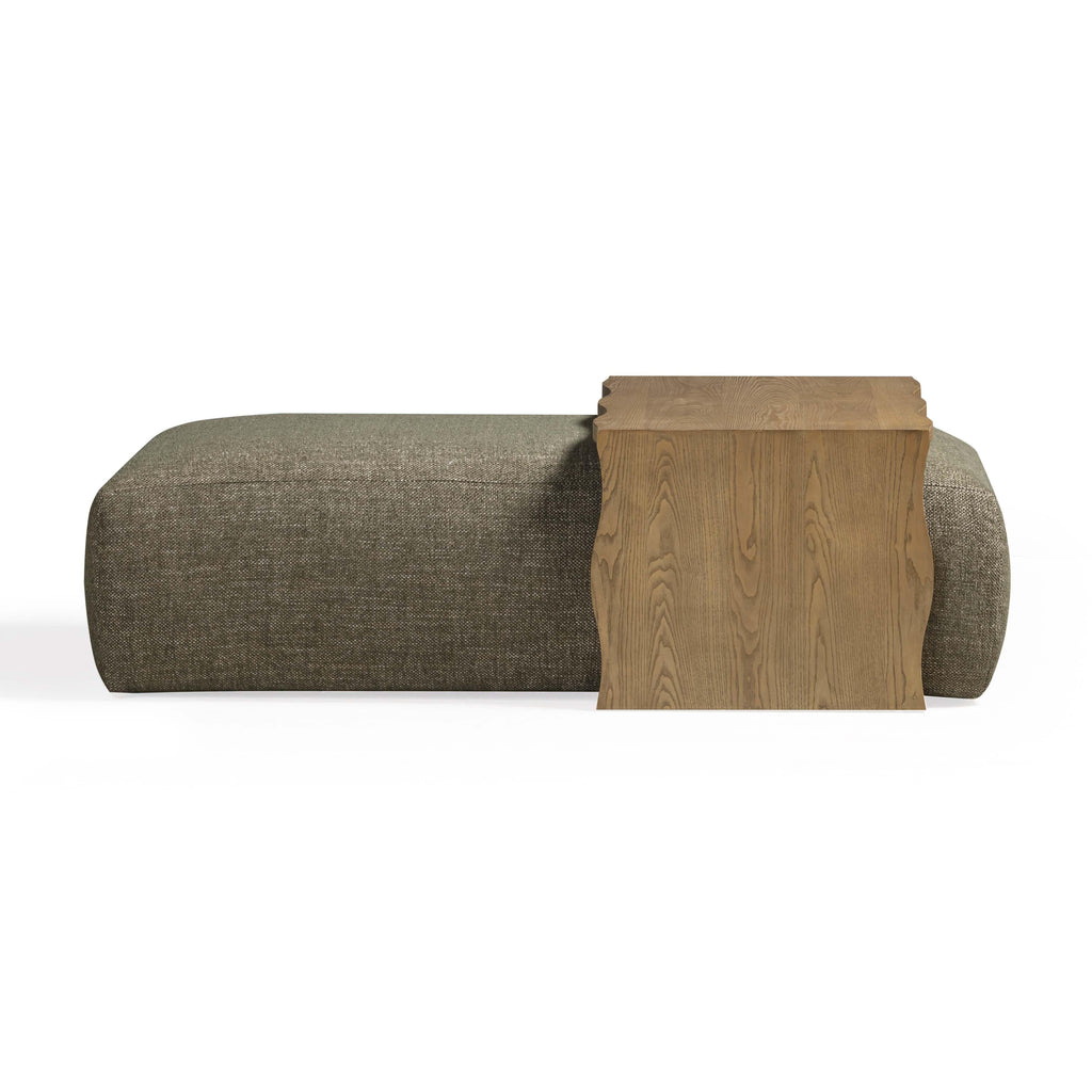 Spencer Performance Basketweave Ottoman with Bridge Table
