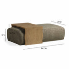 Spencer Performance Basketweave Ottoman with Bridge Table