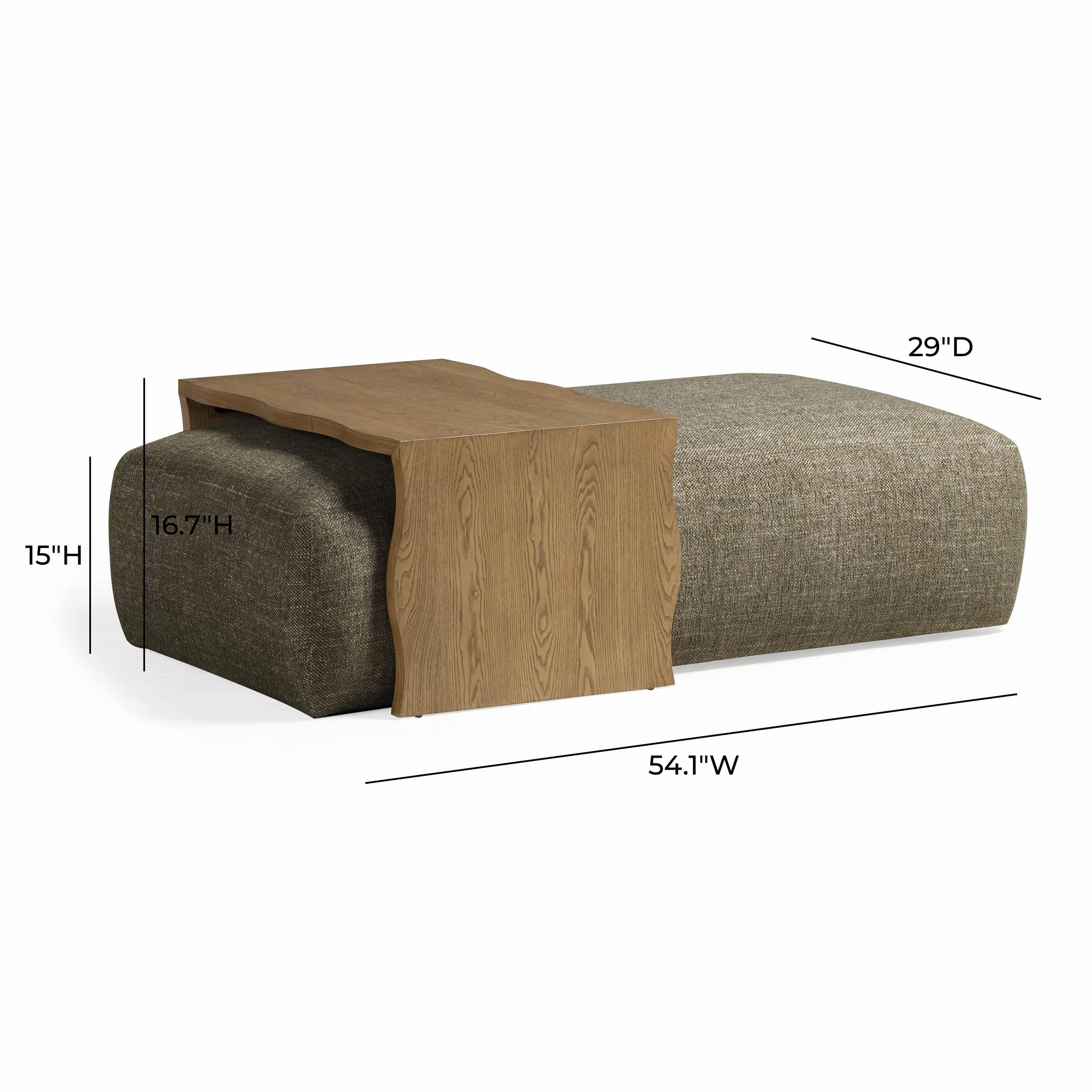 Spencer Performance Basketweave Ottoman with Bridge Table