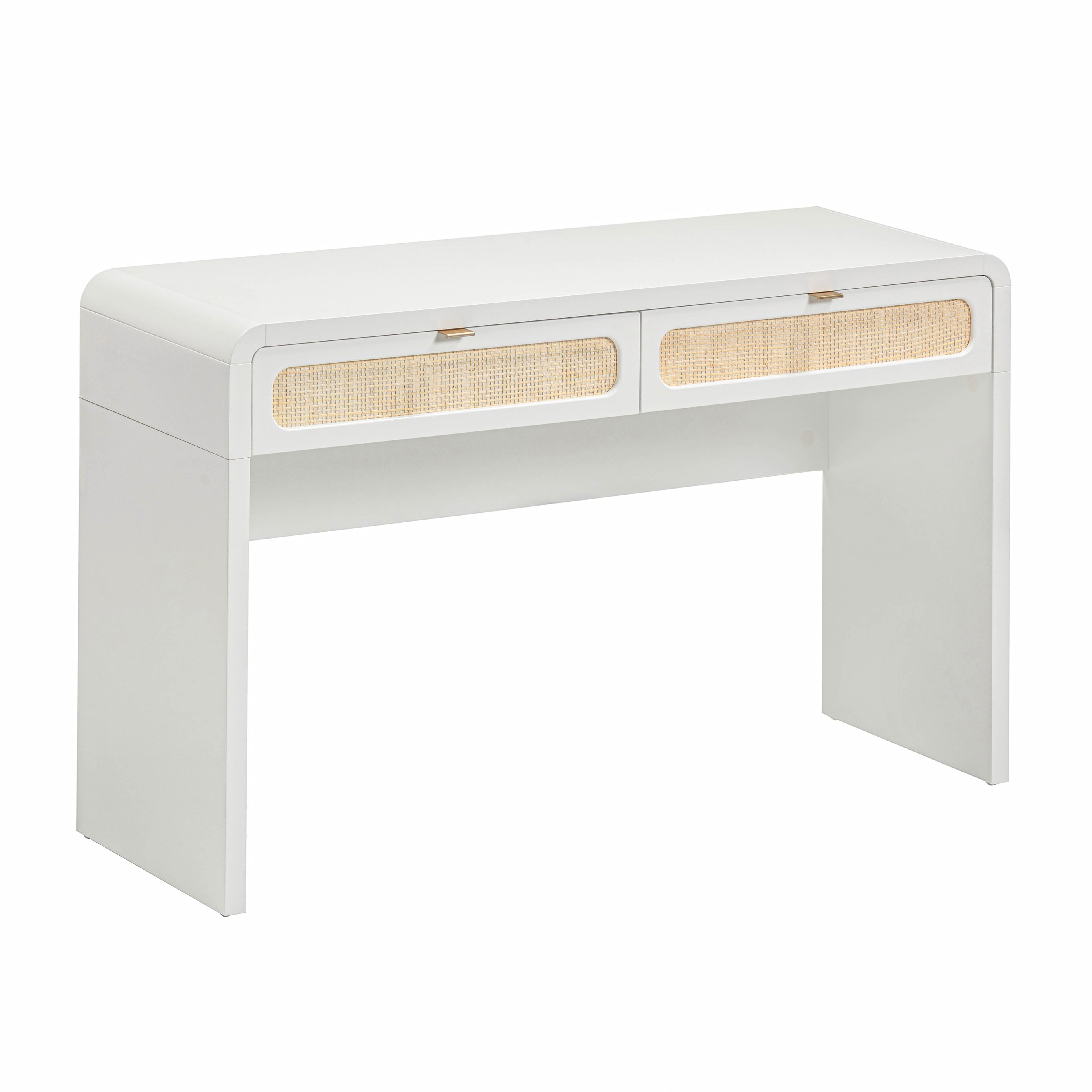 Patty 48 Rattan 2-Drawer Console Desk