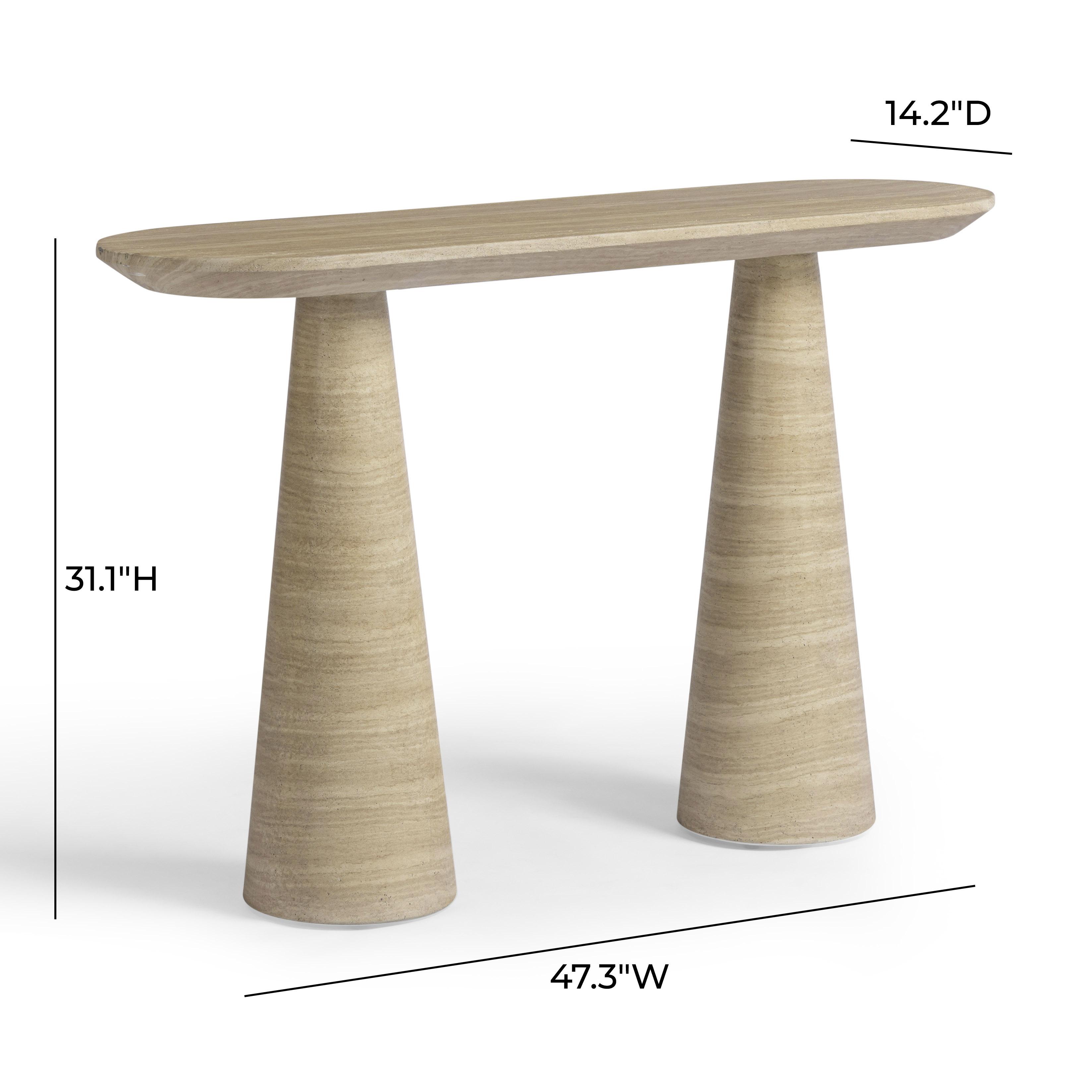 Sandra 47 Faux Travertine Indoor/Outdoor Console Table