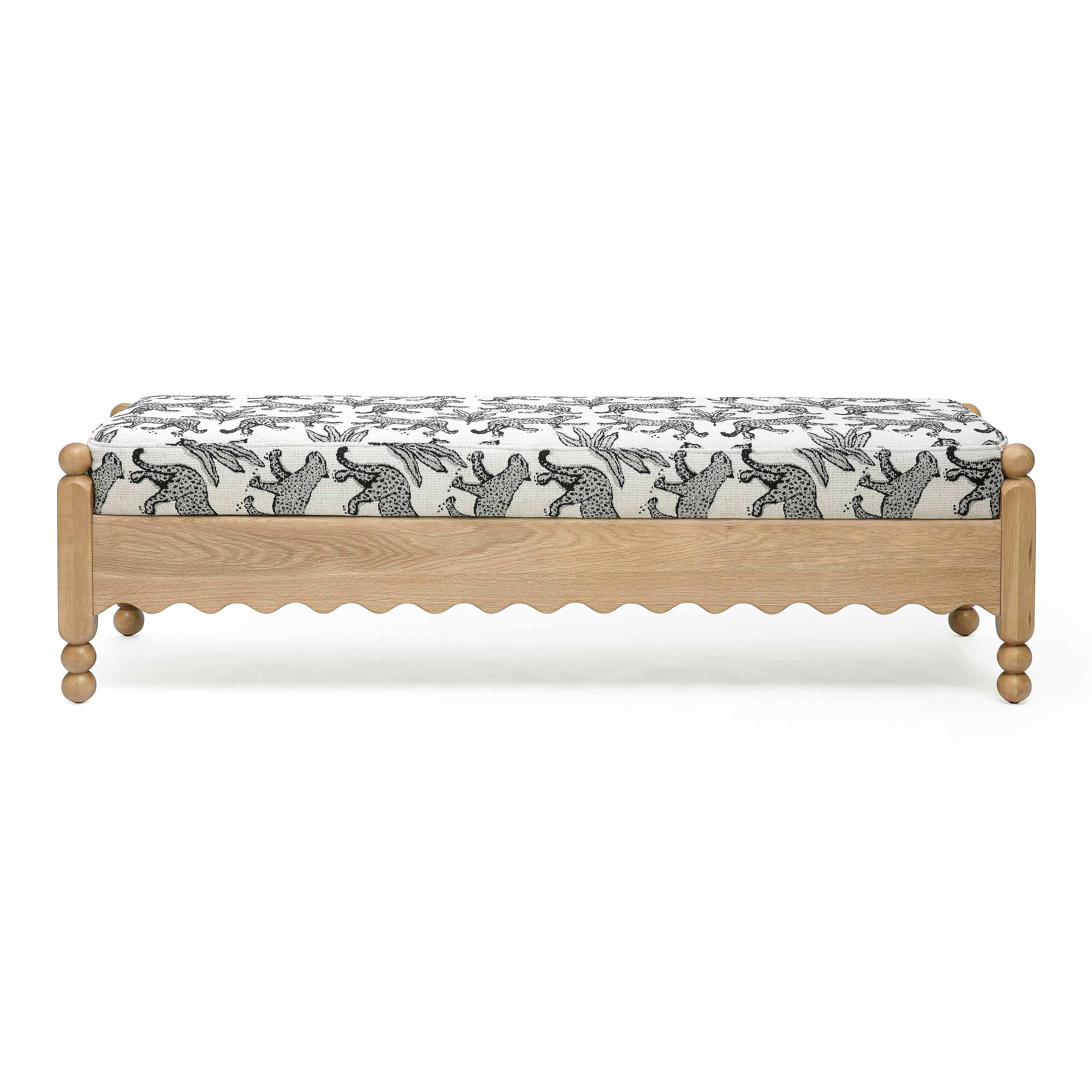 Thelma 56 Leopard Jacquard Bench