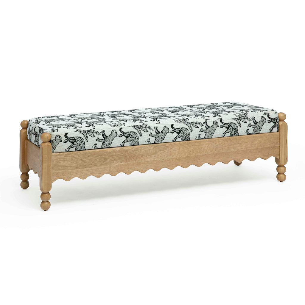 Thelma 56 Leopard Jacquard Bench
