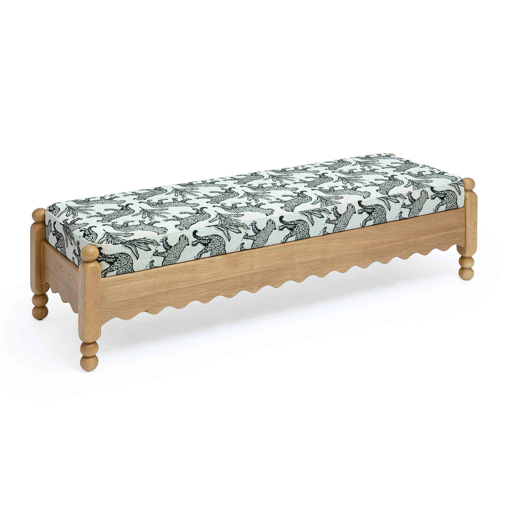 Thelma 56 Leopard Jacquard Bench