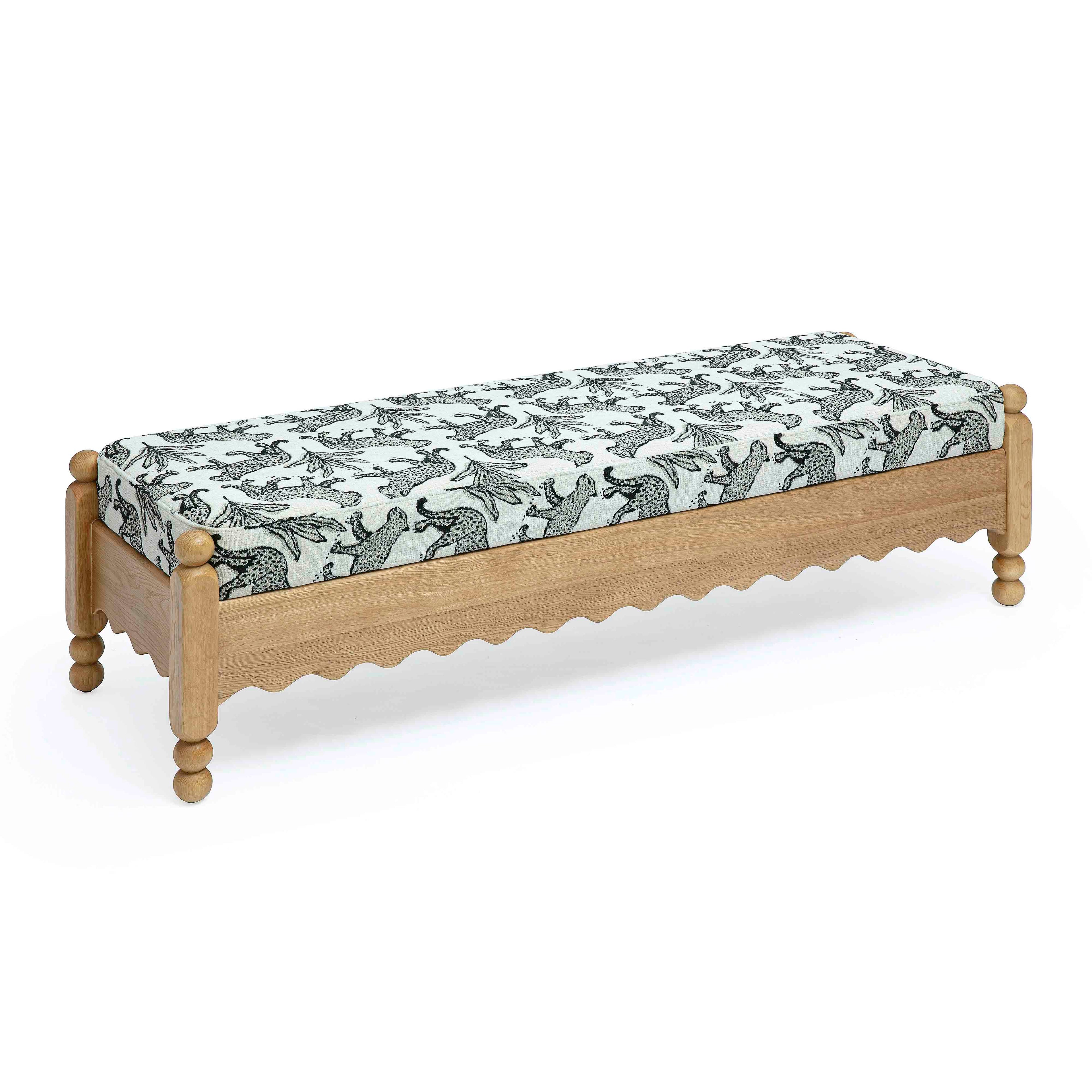 Thelma 56 Leopard Jacquard Bench