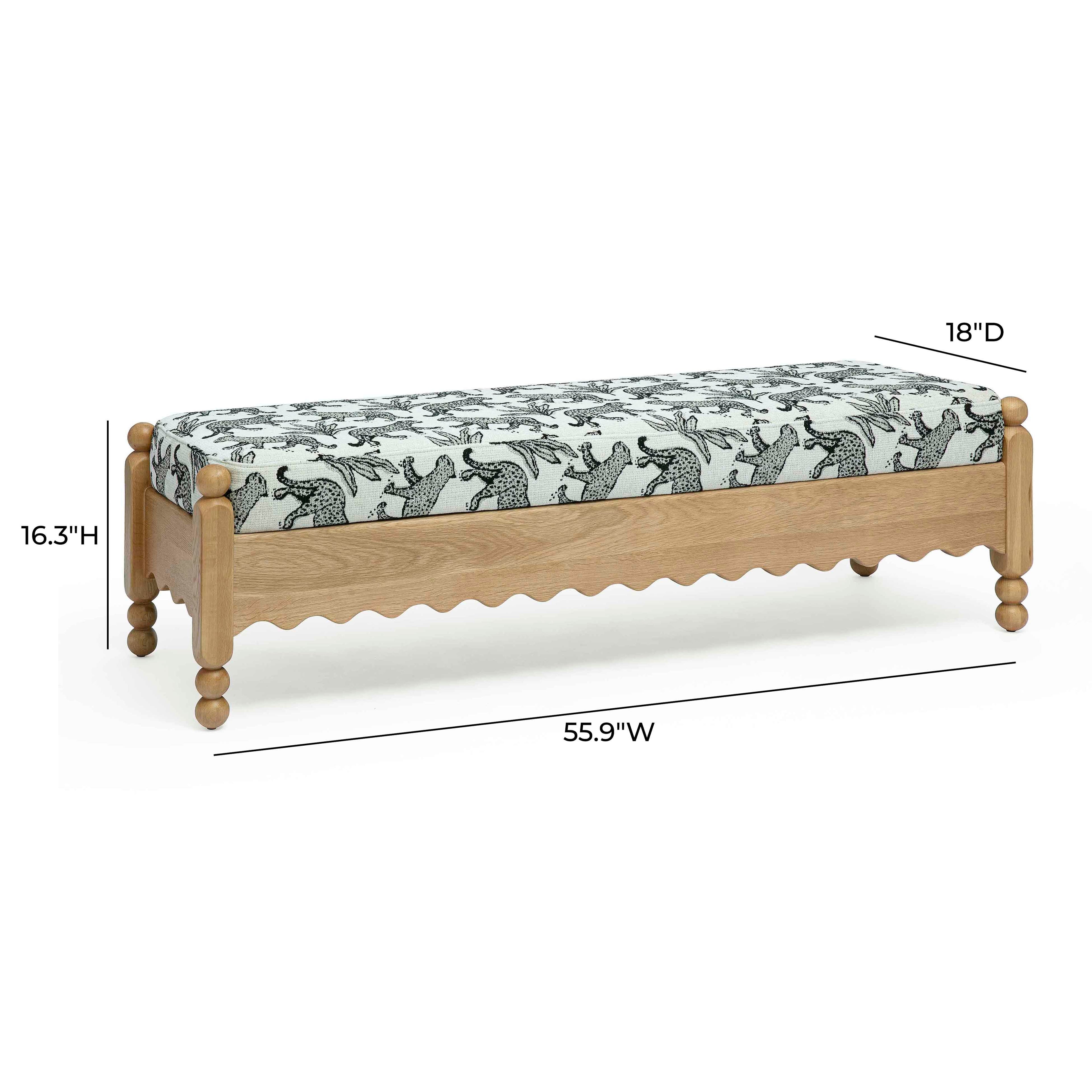 Thelma 56 Leopard Jacquard Bench