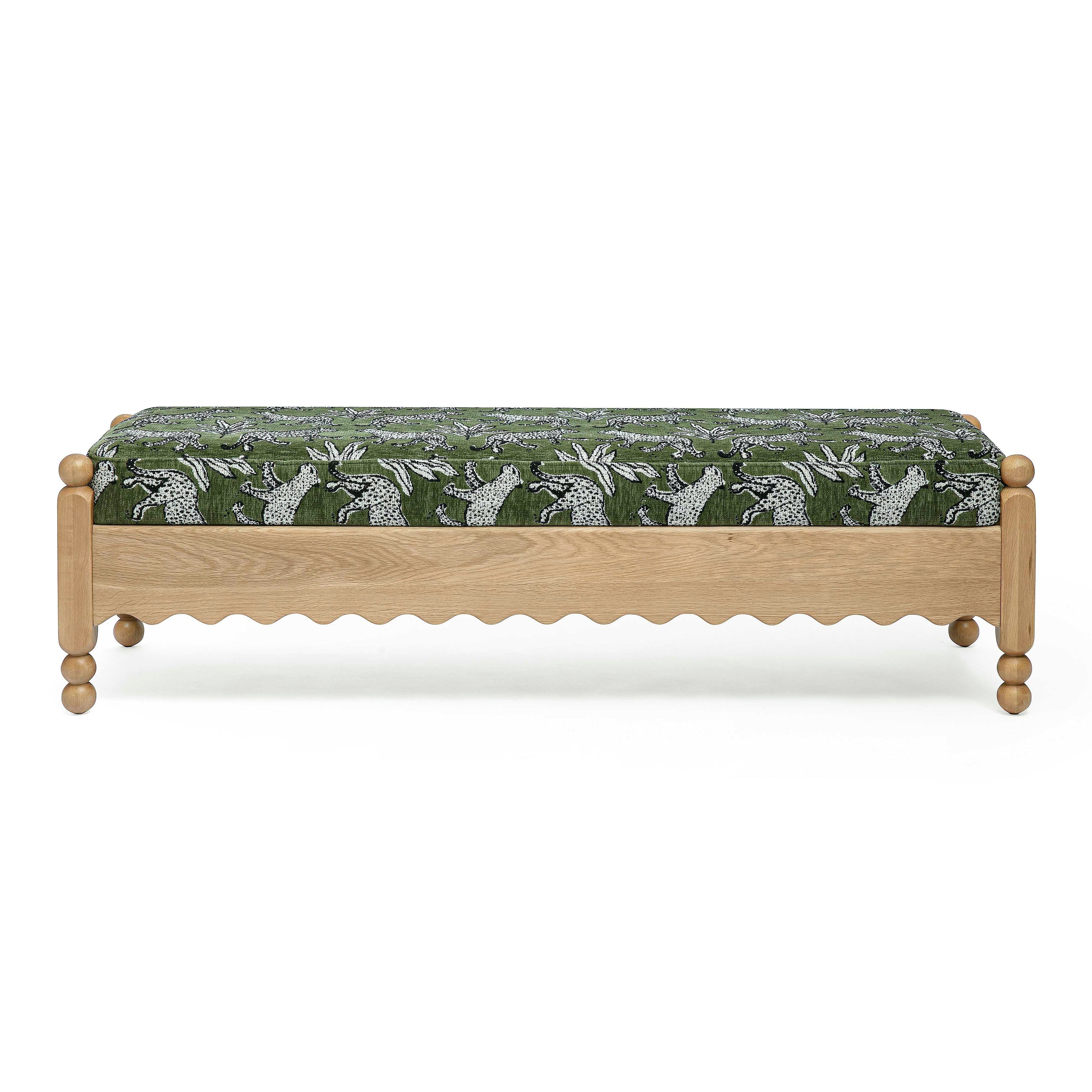 Thelma 56 Leopard Jacquard Bench