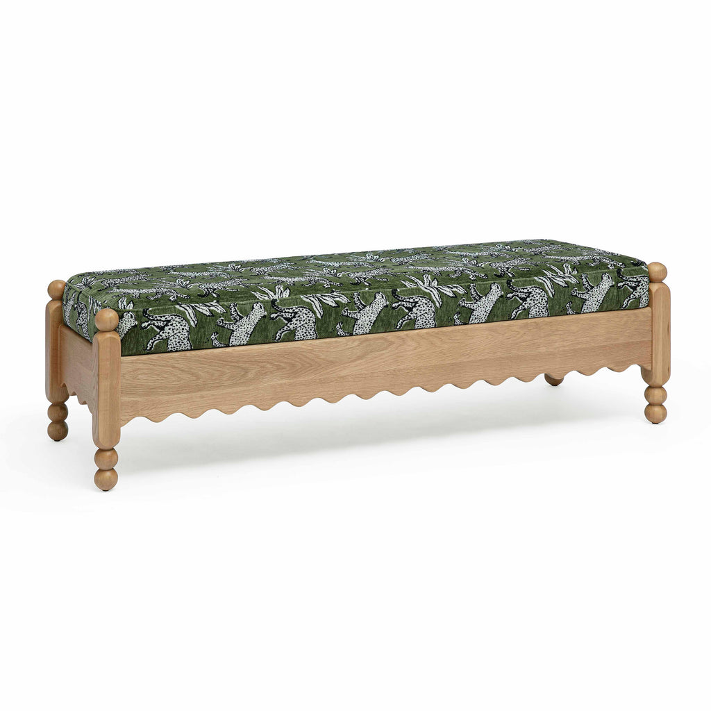 Thelma 56 Leopard Jacquard Bench