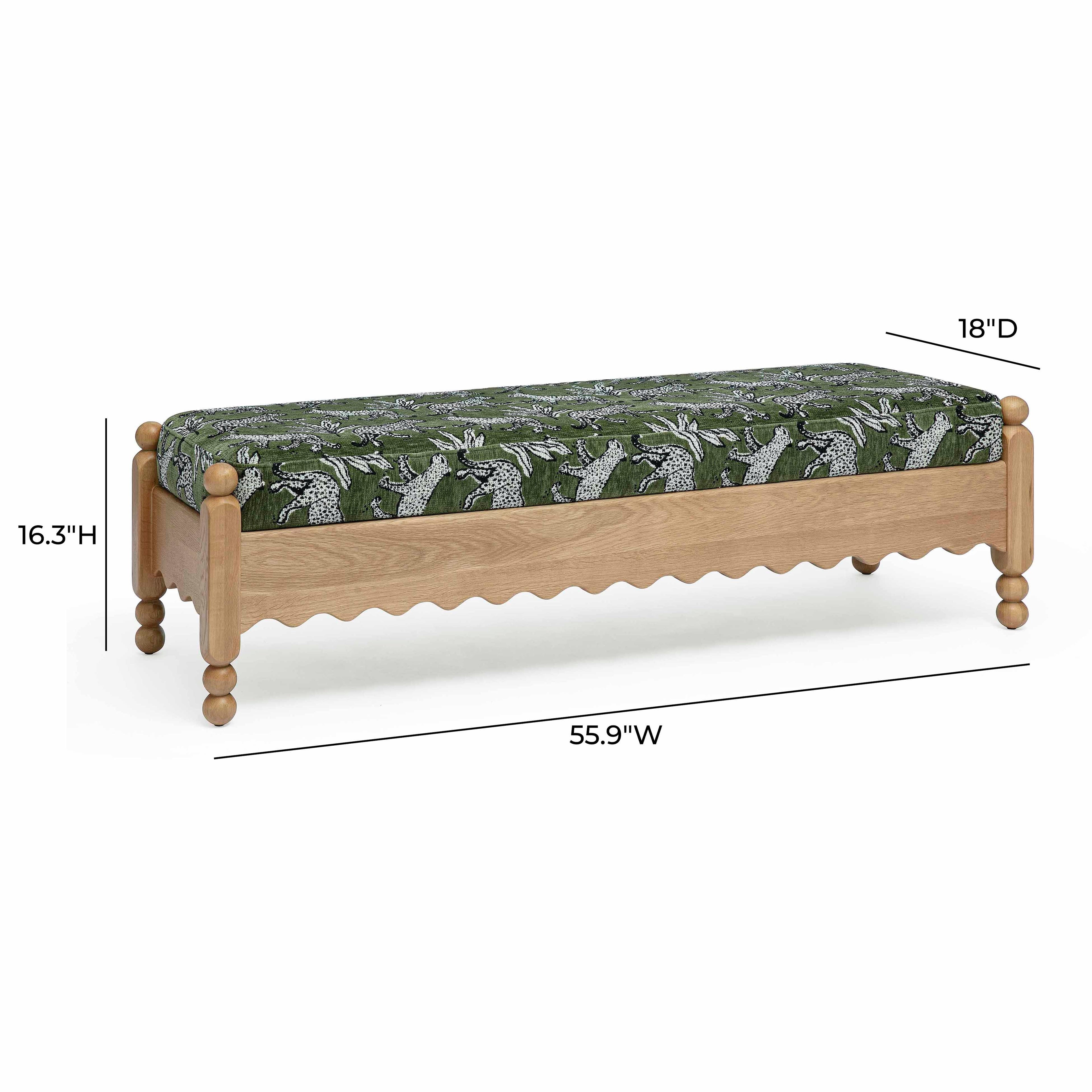 Thelma 56 Leopard Jacquard Bench