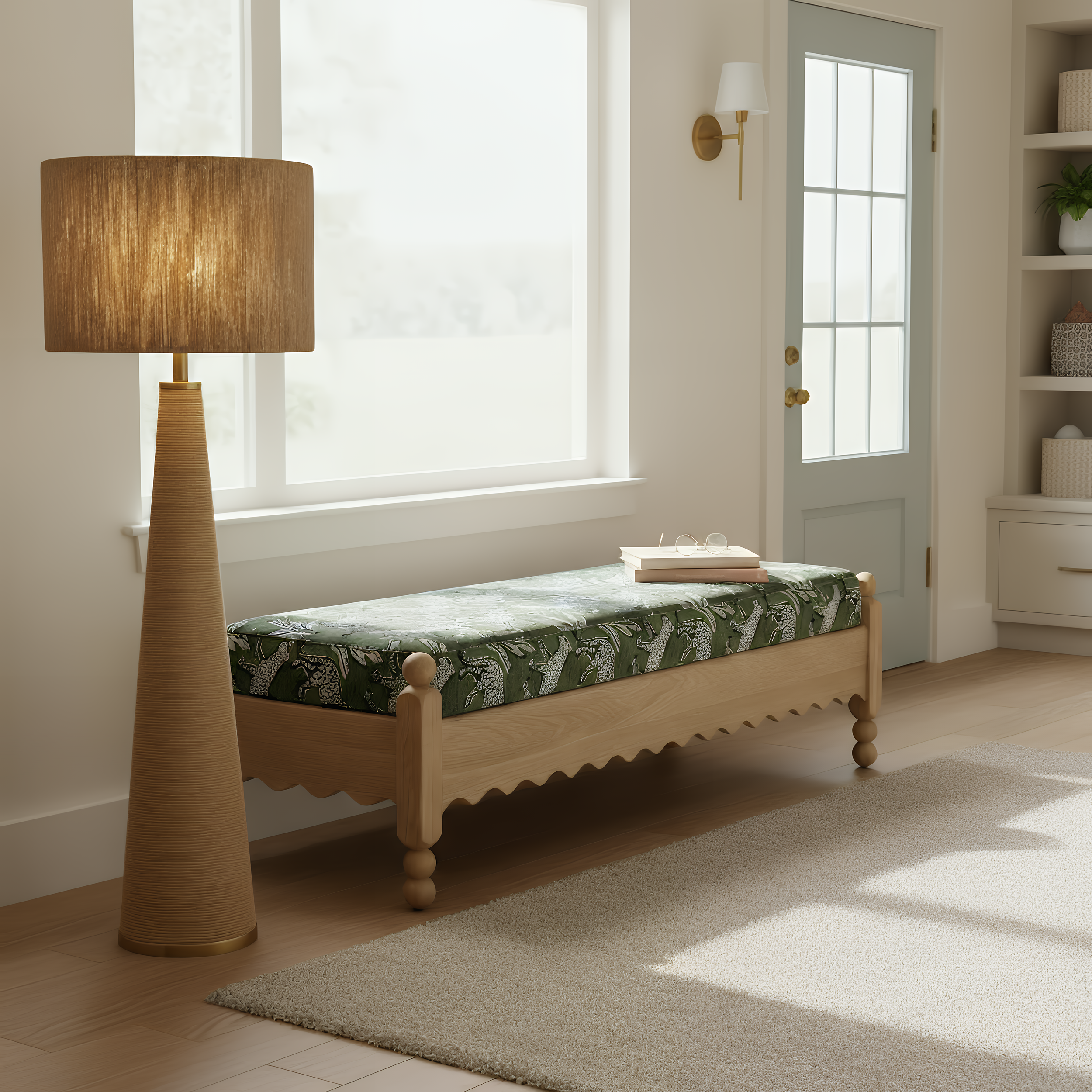 Thelma 56 Leopard Jacquard Bench