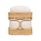 Lauretta Cream Fabric and Natural Rattan Accent Chair