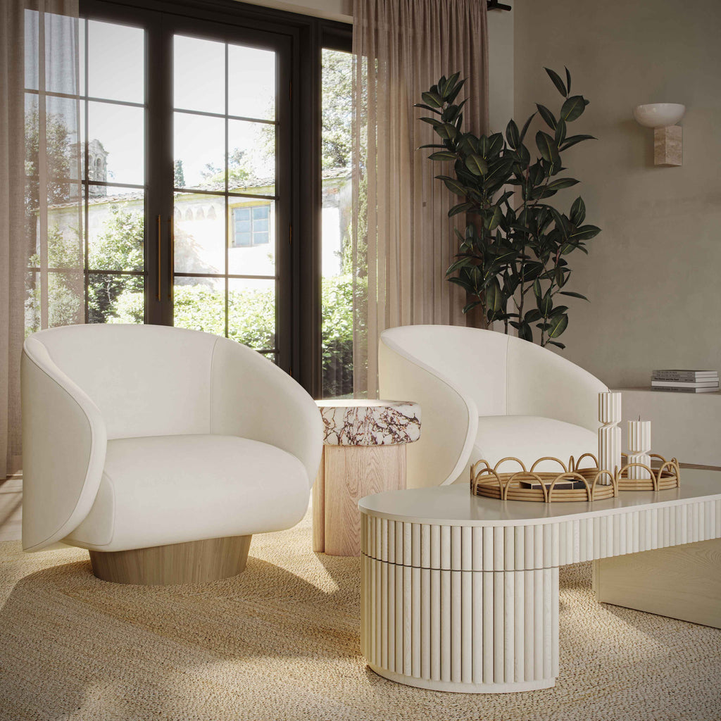 Bella 48 Cream Oval Coffee Table