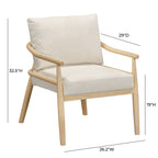 Dixie Cream Performance Corduroy Accent Chair